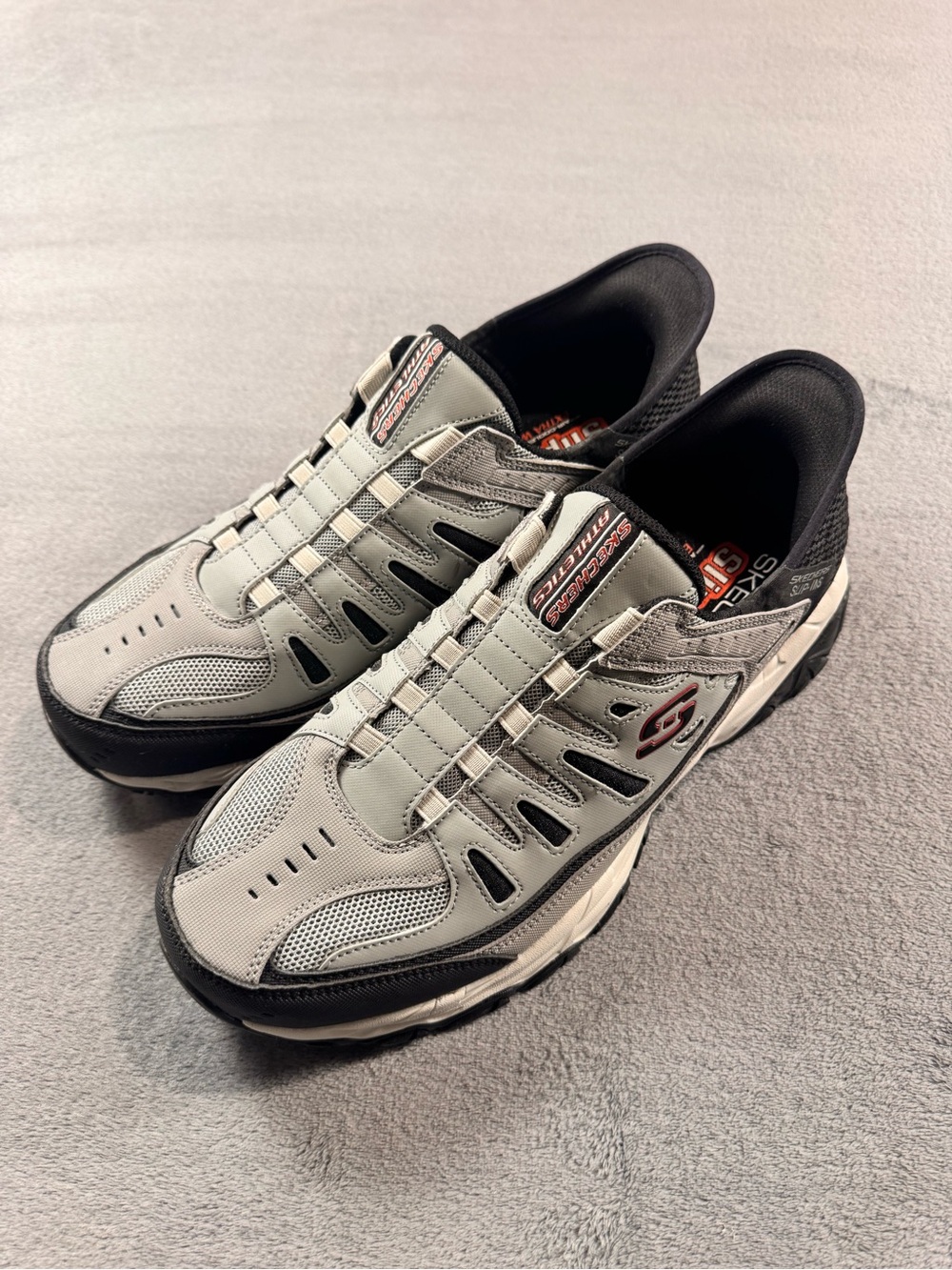 Skechers After Burn M. Fit. Men's Gray and Black Slip-Ins